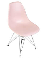 Стул обеденный ДОБРИН ДСР (ножки хром, цвет светло-розовый (ПК-02)) 4 шт / DOBRIN DSR (PK-02))