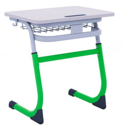 Парта одноместная регулируемая по высоте СМАРТЙ 600х500 с углом наклона столешницы (рост 5-7) Оливковый/Серый / SMARTY