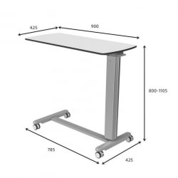 Передвижной приставной столик с регулировкой по высоте ЕУРЕКА ЕРК-БФ-1006, белый / EUREKA ERK-BF-1006,