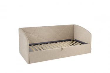 Односпальная кровать с подъемным механизмом Бест (Софа) КМ.С-15 капучино (велюр) / КМ.S-15