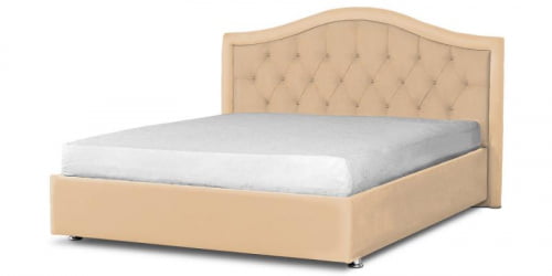 Мягкая интерьерная кровать &куот;Калининград&куот; с подъемным механизмом Материал фасада: Экокожа; Спальное место: 800х2000 мм; Цвет фасада: Бежевый; Цвет корпуса: Бежевый / "Калининград"