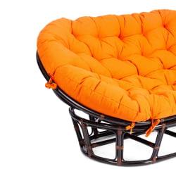 Диван МАМАСАН/МАМАСАН 23/02 В /с подушкой/ подушка 182х119 см, 169х102х80 см, Антикуе бровн (античный черно-коричневый), ткань, оранжевый, С 23 / MAMASAN/МАМАСАН W Antique brown