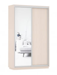 Шкаф-купе двухдверный Экспресс Дуо Медиум 1400х2200х Дуб молочный / 1400х2200h