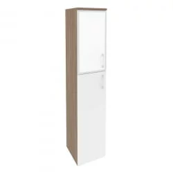 Шкаф высокий узкий левый ОНИКС О.СУ-1.7Р(Л) вхите Дуб Аризона/Белый / ONIX O.SU-1.7R(L) white