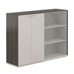 Шкаф средний двойной Атлас НЗ-0315+НЗ-0325.БТ.ГС.ГЛ Бренсон Трюфель Серый камень / Atlas NZ-0315+NZ-0325.BT.GS.GL