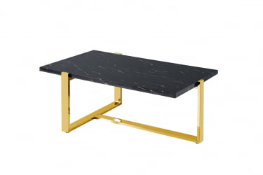 Журнальный столик Тоби 109*66 черный мрамор сталь Золото