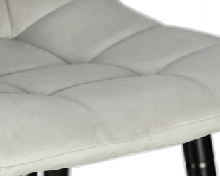 Стул барный ДОБРИН НИCОЛЕ (черные матовые ножки, светло-серый велюр (108-52)) / DOBRIN NICOLE