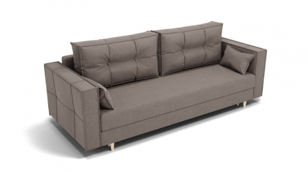 Диван Консул-1 ППУ (ЗР) Цвет фасада: Серо коричневый; Тип: Прямой; Материал фасада: Металл/Велюр