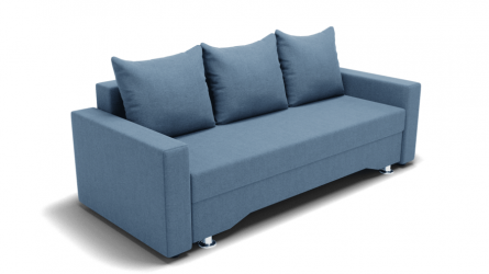 Диван Квадро-3 ППУ (ЗР) Цвет фасада: Голубой; Тип: Прямой; Материал фасада: Металл/Велюр