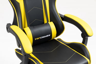 Кресло спортивное ТопЧаирс Шадов черно-желтый / TopChairs Shadow