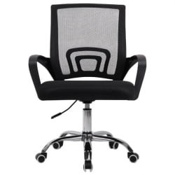 Кресло CРОМЕКС (КРОМЕКС) Топ CХ-695 ХРОМ сетка/ткань ТВ черное / CROMEX Top CH-695 TW