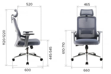 Эргономичное кресло Еверпроф ЕП-530 Грей Сетка Серый / Everprof EP-530 Grey