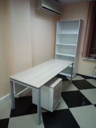 Шкаф 4 широкий открытый Дека 10.19.101 Дуб Сантана светлый/Белый / Deka