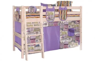 Шторы на полувысокую кровать Соня (космос синий/песко оранжевый)