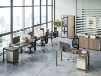 Стол эргономичный левый на металлоопорах Нев Лине НЛН36322634 Дуб шамони темный / New Line NLN36322634