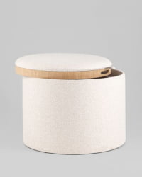 Пуф с ящиком Хюгге Л букле бежевый / L