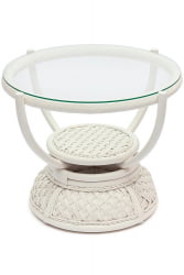 Столик кофейный Андреа ротанг, Д60х50см, ТCХ Вхите (белый) / Andrea D60х50см, TCH White