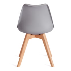 Мягкий стул ТУЛИП (мод. 73-1) дерево/пластик/экокожа, 47,5кс55кс80 см, серый / TULIP (mod. 47,5x55x80