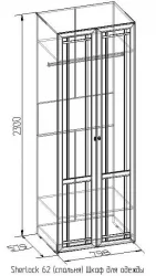 Шкаф для одежды Шерлоcк 62 Дуб Сонома (спальня) / Sherlock