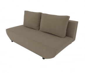 Диван Классик Мини без подлокотников (Берхоусе) Цвет фасада: Беж Велюто 05; Тип: Прямой; Материал фасада: Металл/Велюр / (Berhouse)