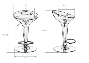 Стул барный ДОБРИН БОМБА Фиолетовый металлик / DOBRIN BOMBA