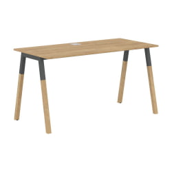 Стол письменный Форта ФСТ 1367 Дуб Гамильтон Черный графит / Forta FST