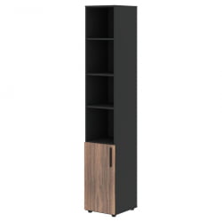 Шкаф-колонка с глухой малой дверью (левый) ВЕЛИОН ВЕНЕЕР ВРХCС 40.5 Л Американский орех Яшма черная / VELION VENEER VRHCS L