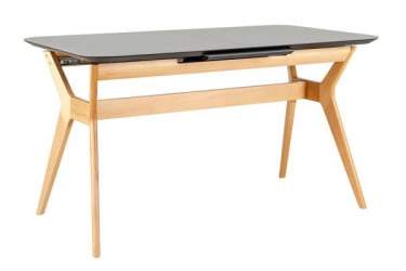 Стол раскл. Нарвик Гласс 120-150 Аутоматиc Натур/Дэрк матте гласс / Glass Automatic Natur/Dark matte glass