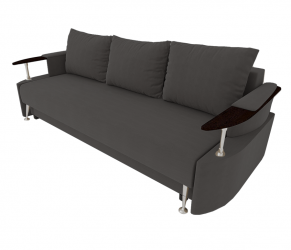 Диван Жасмин с подлокотниками ЛДСП (Берхоусе) Цвет фасада: Темно серый Велюто 32; Тип: Прямой; Материал фасада: Металл/Велюр / (Berhouse)