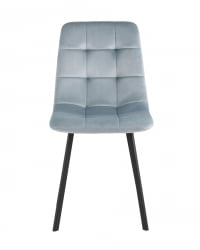 Комплект из двух стульев Чиллй велюр серо-голубой ножки металл черные / Chilly