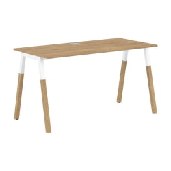 Стол письменный Форта ФСТ 1367 Дуб Гамильтон Белый премиум / Forta FST