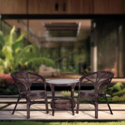 Кресло ПЕЛАНГИ 02/15Б / без подушки / ротанг, валнут (грецкий орех) / PELANGI 02/15B walnut