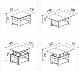 Стол журнальный Агат 24.10 Дуб Сонома/Магнолия