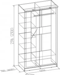 Двустворчатый шкаф 3 Домашний Композиция Ясень Шимо