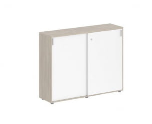 Шкаф-купе средний с замком Сигма СГ.713.ОД.ВХ Дуб темный Белый / Sigma SG.713.OD.WH