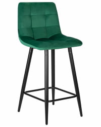 Стул полубарный ДОБРИН ОЛИВИА (черные матовые ножки, зелёный велюр (108-64)) / DOBRIN OLIVIA