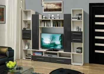 Набор мебели для гостиной Грация 2 МДФ матовый Каштан Львов/Серый