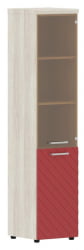 Шкаф колонка комбинированная с топом (правый) Торр ЛУКС ТЛХC 42.2 Р Сосна Эдмонд Красный / Torr LUX TLHC R