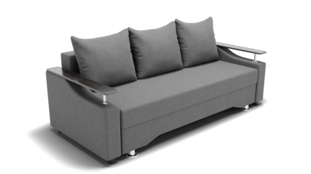 Диван Квадро-1 ПБ (ЗР) Цвет фасада: Светло серый; Тип: Прямой; Материал фасада: Металл/Велюр