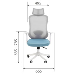 Кресло руководителя CХАИРМАН CХ563 Белый/бирюзовый / CHAIRMAN CH563