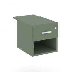 Тумба подвесная с ящиком и нишей CОНCЕПТ CН.ПТ-005 Б/В Кобо Белый / CONCEPT CN.PT-005 B/W