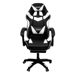 Геймерское кресло 088 цвет черный/белый с массажем 088-блаcк-вхите-масс / 088-black-white-mass