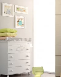 Детский комод Микуна Свеет Беар пеленальный Б-970 вхите матрасик старс грей / Micuna Sweet Bear B-970 white stars grey