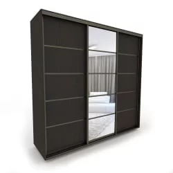 Трехстворчатый шкаф Акцент-Квадро Д 2100х600 Венге/Бронза