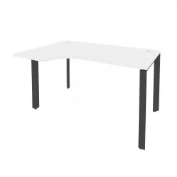 Стол эргономичный левый на П-образном м/к ОНИКС О.МП-СА-2Л Белый Бриллиант/Антрацит / ONIX O.MP-SA-2L