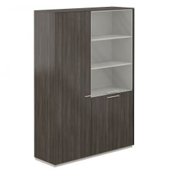 Шкаф высокий двойной с отделением для одежды Атлас НЗ-0303+НЗ-0311.БТ.БТ Бренсон Трюфель / Atlas NZ-0303+NZ-0311.BT.BT