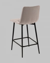 Стул полубарный Одди Диамонд велюр светло-серый / Diamond