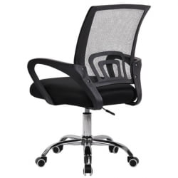 Кресло CРОМЕКС (КРОМЕКС) Топ CХ-695 ХРОМ сетка/ткань ТВ черное / CROMEX Top CH-695 TW