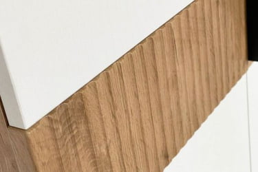 Шкаф двухдверный Бери МПР-024 Дуб крафт золотой/белое дерево / MPR-024