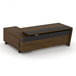 Стол руководителя с опорной тумбой, правый Корнер CОР.СРТ-20(Р) Орех Лоренцо Графит / Corner COR.SRT-20(R)